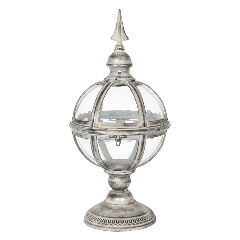 5y0560-lantern-o-21x44-cm-silver-colored-metal-round-candlestick 5y0560 lantern o 21x44 cm silver colored metal round candlestick Розмір: 21*44 см Вага товару: 1,6 кг Колір: прозорий, металік Матеріал: скло, залізо