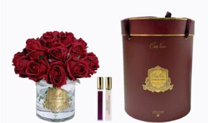 Аромабукет Cote Noire из 21 розы из полимера красного цвета, в вазе 13*13*24 см
