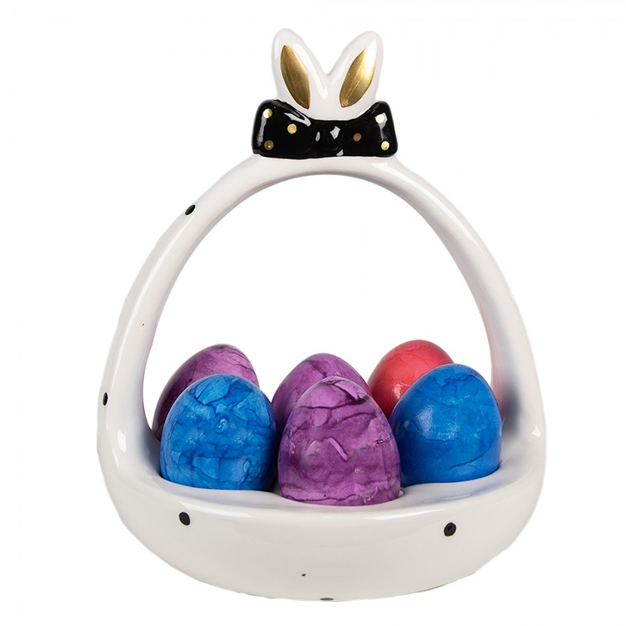 6ce1695-egg-bowl-o-16x19-cm-white-black-ceramic (2) 6ce1695 egg bowl o 16x19 cm white black ceramic 2 Зробіть свій великодній стіл неповторним з цим керамічним кошиком для яєць! Ідеальний декор та практичне рішення для святкового сервірування. <ul> <li>Кераміка: Елегантний вигляд та довговічність на довгі роки.</li> <li>Білий та чорний колір: Легко поєднується з будь-яким стилем вашого столу.</li> <li>Розмір 19 x 16 x 16 см: Оптимальний для розміщення яєць та економії місця.</li> <li>Від Clayre & Eef: Гарантована якість та вишуканий дизайн з Нідерландів.</li> </ul>