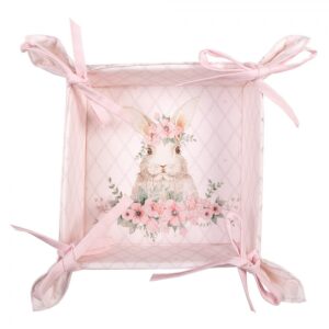 Корзинка для хлеба, из хлопка, розовая 8*35*35 см
