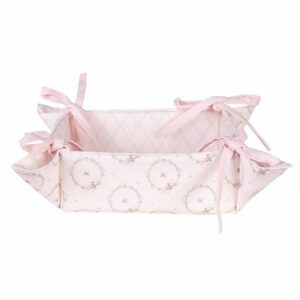 Корзинка для хлеба, из хлопка, розовая 8*35*35 см