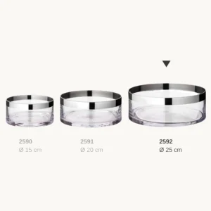 Миска GRIT Ø 25 см из выдувного хрустального стекла с платиновым ободком