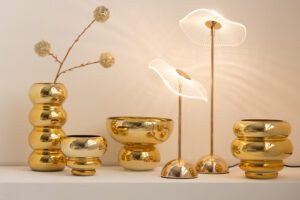 Подсвечник/ваза для чайной свечи Cléa Glass Gold 20*20*20 см