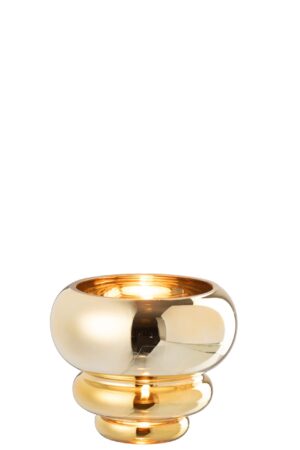 Подсвечник/ваза для чайной свечи Julia Glass Gold 15,5*15,5*13,5 см
