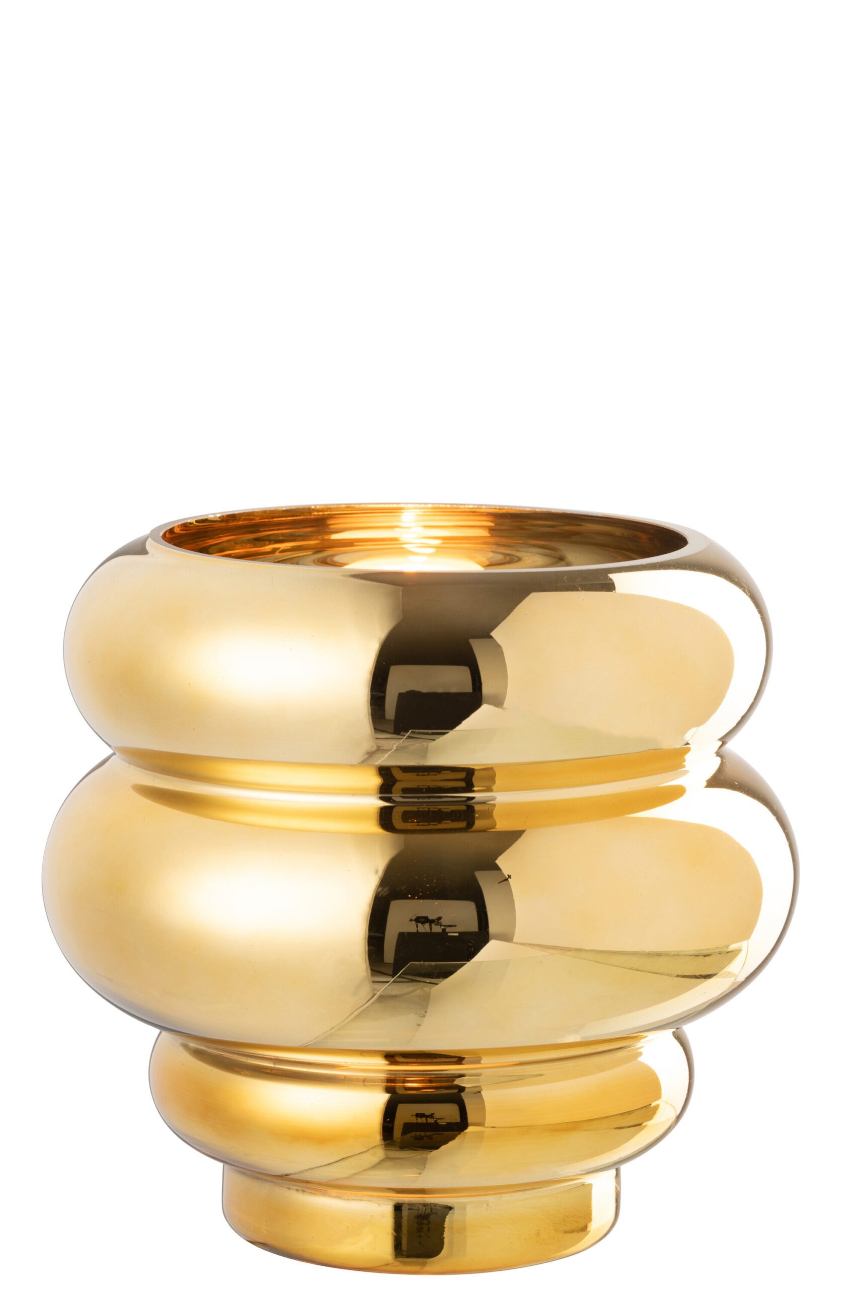 48643 48643 scaled Подсвечник/ваза для чайной свечи Cléa Glass Gold — элегантный аксессуар, создающий настроение. Подсвечник Cléa Glass Gold — это не просто аксессуар, а изящное дополнение вашего интерьера, которое придает тепла, уюта и стиля. Благодаря изысканному дизайну, золотому цвету и прозрачной стеклянной структуре, он красиво отражает свет, создавая приятное мягкое сияние. Изделие имеет форму, позволяющую использовать его как подсвечник для чайной свечи или как декоративную вазу для мелких элементов — сухоцветов, камешков или других интерьерных деталей. Это универсальное решение для дома, офиса или праздничного декора.