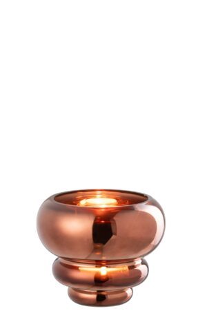 Подсвечник/ваза для чайной свечи Julia Glass Brown 15,5*15,5*13,5 см