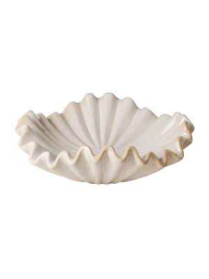 Небольшая бежевая керамическая ваза для фруктов Médusa 11*30,5*30,5 см