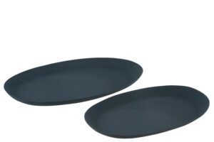 Набор из 2 овальных металлических подносов Iron Blue 54.5×33.5×3 см; 45.5×27.5×3 см