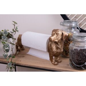 Держатель для кухонных полотенец Clayre & Eef “Собака”, 46×15×21 см, золотого цвета