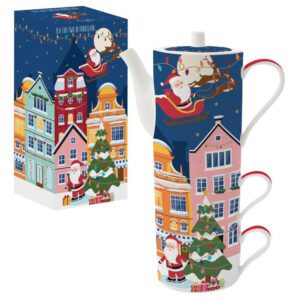 Фарфоровый чайный набор на двоих SANTA IN TOWN, 500 мл
