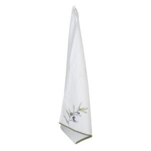 Кухонное полотенце 50×70 см, белое, хлопковое, оливки