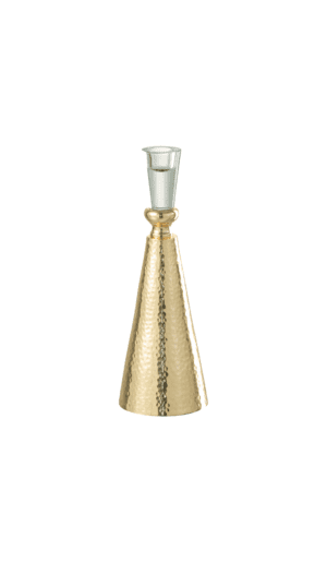 Подсвечник Tape, алюминий/стекло, золотой/прозрачный 8*8*25 см