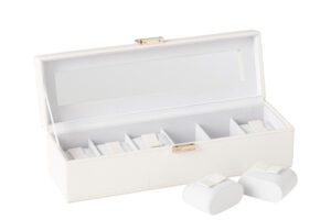 Бокс Swatch с 6 отсеками для часов, искусственная кожа, белый 34*10,5*10 см
