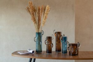 Ваза Steggy, низкая, стеклянная, коричневая 25*25* 24 см