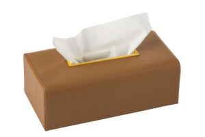 Салфетница из экокожи цвета карамель 26*13,5*8 см