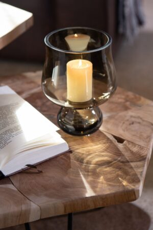 Ваза Goblet Low, скляна, сіра 15*15*20,5 см