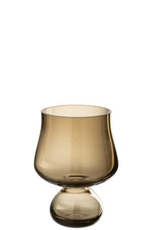 Ваза Goblet Low, скляна, сіра 15*15*20,5 см