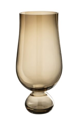 Ваза Goblet Low, стеклянная, серая 16,5*16,5*35,5 см
