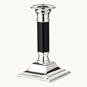 Подсвечник Lincoln 15 см серебряный, черный стержень, антипотемнение, для свечей