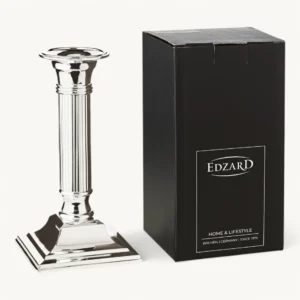 Подсвечник Lincoln H15 см серебро, рифленый дизайн, для тонких свечей