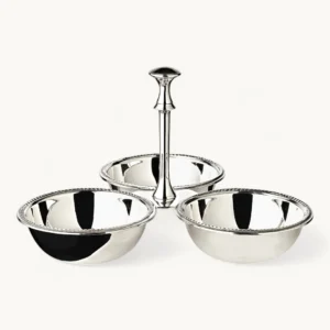 Менажница Perla triple bowl Ø21 см серебряная, трехсекционная