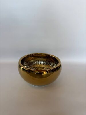 Кашпо Emperor Bowl Gold керамічне золоте в асортименті – 15 см