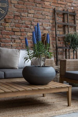 Вазон Cora S Grey, Fiberstone, серый, Ø32 × 47 × 25,5 см