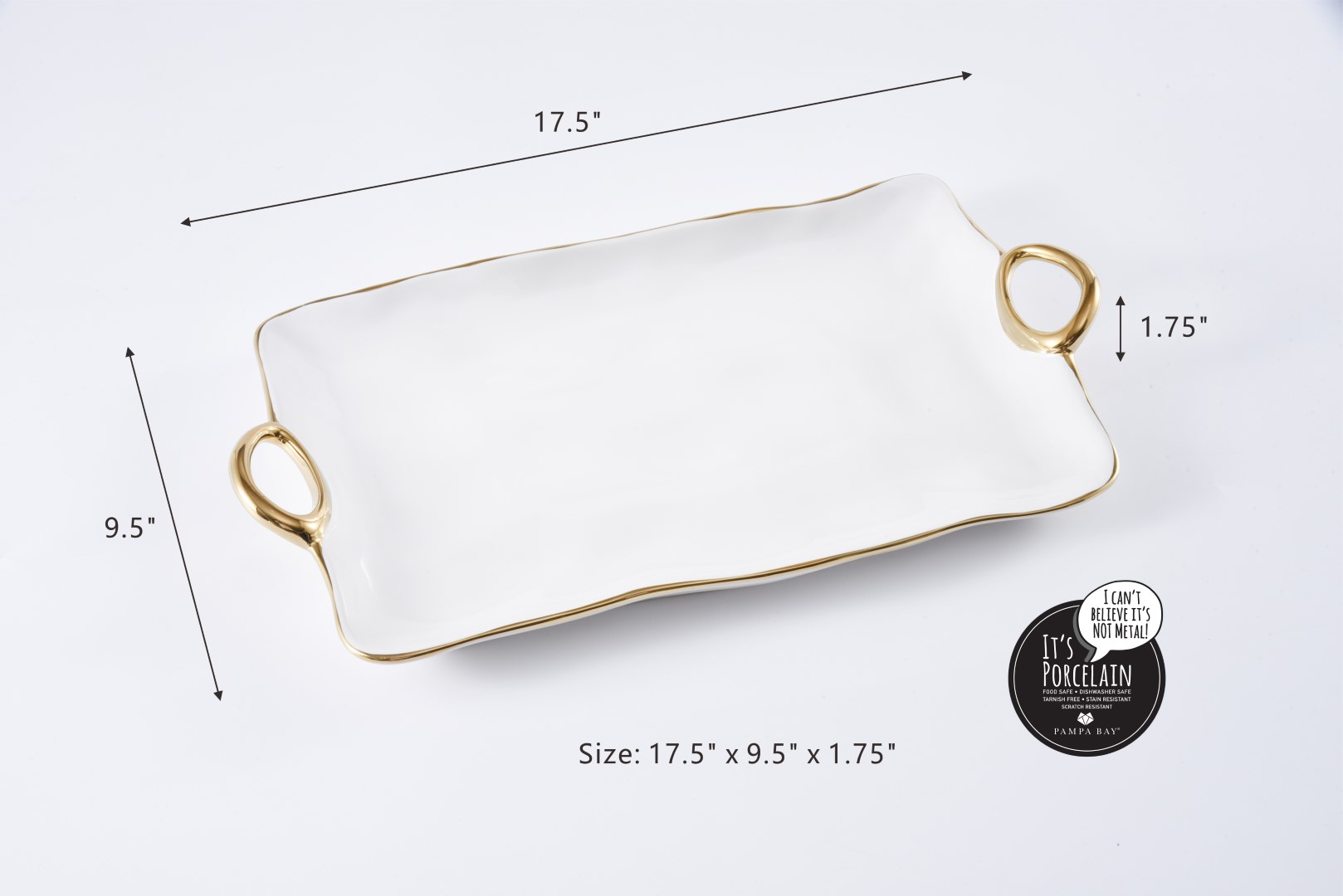 CER-2610-WG-2 cer 2610 wg 2 <p data-start="282" data-end="481">Великий піднос сервірувальний <strong data-start="230" data-end="246">White & Gold</strong> із білосніжної порцеляни та витонченими ручками із золотим титановим покриттям стане елегантною окрасою будь-якого столу. Ідеально підходить для подачі основних страв, закусок, овочів-гриль, десертів або святкових частувань. Піднос безпечний для контакту з харчовими продуктами, підходить для миття в посудомийній машині та використання в духовці при температурі до 260 °C.</p>