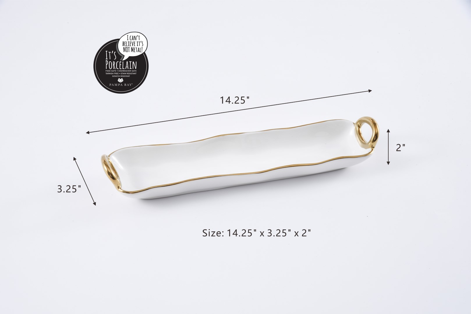 CER-2614-WG-2 cer 2614 wg 2 <p data-start="282" data-end="481">Блюдо <strong data-start="189" data-end="205">White & Gold</strong> для крекерів — елегантний аксесуар для сервірування закусок, печива та інших невеликих частувань. Виготовлене з білосніжної порцеляни та доповнене витонченими ручками із золотим титановим покриттям. Підходить для контакту з харчовими продуктами, використання в духовці до 260 °C та миття в посудомийній машині.</p>