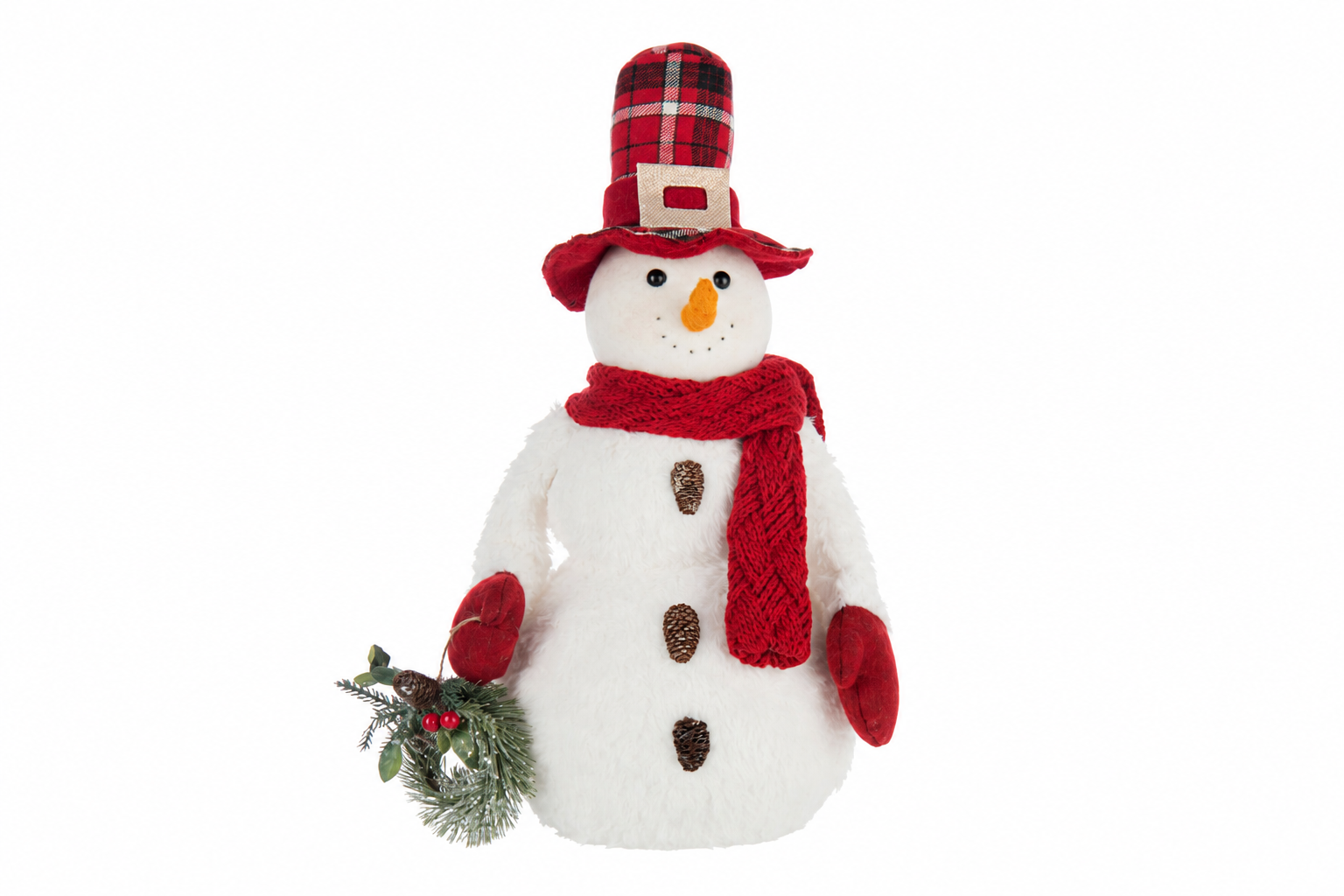 ChatGPT Image 6 авг. 2026 г., 16_25_53 chatgpt image 6 avg. 2026 g. 16 25 53 Декоративные снеговики Snowman Boy/Girl станут очаровательным украшением новогоднего интерьера. Коллекция представлена двумя дизайнами: снеговиком-мальчиком в высокой клетчатой шляпе с рождественским венком и снеговиком-девочкой в вязаной шапке с декоративной корзинкой. Мягкий текстиль, праздничные детали и красно-белая цветовая гамма создают теплую атмосферу зимних праздников.