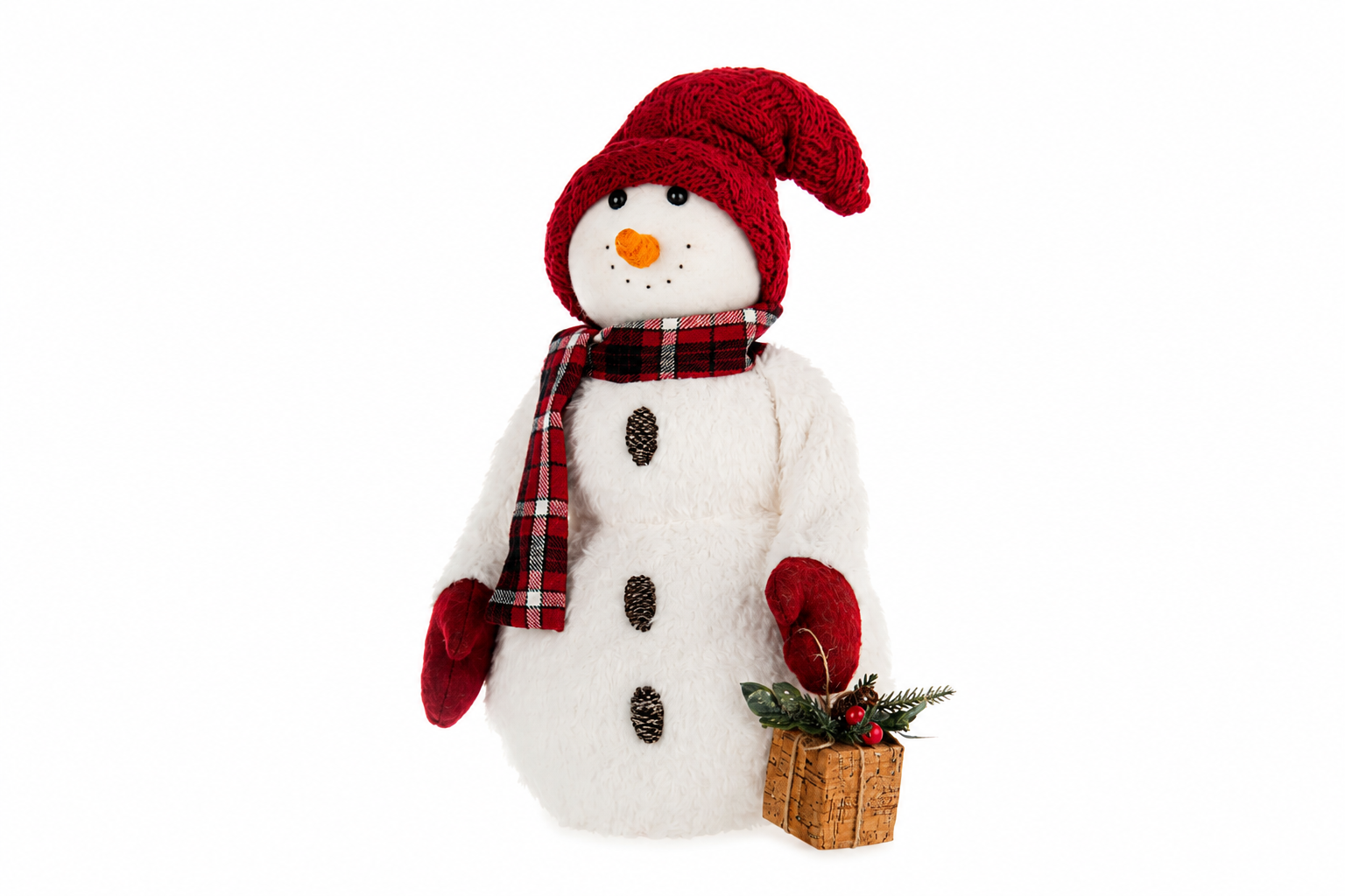 ChatGPT Image 6 авг. 2026 г., 16_26_37 chatgpt image 6 avg. 2026 g. 16 26 37 Декоративные снеговики Snowman Boy/Girl станут очаровательным украшением новогоднего интерьера. Коллекция представлена двумя дизайнами: снеговиком-мальчиком в высокой клетчатой шляпе с рождественским венком и снеговиком-девочкой в вязаной шапке с декоративной корзинкой. Мягкий текстиль, праздничные детали и красно-белая цветовая гамма создают теплую атмосферу зимних праздников.