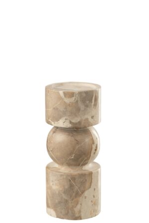 Подсвечник Candle Holder из натурального камня, бежевый, 23 см