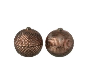 Ароматична свічка Christmas Bauble у скляній кулі коричнева Woody Bergamot 18,5 см (асортимент 2 дизайни)
