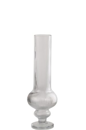 Ваза Ada Ribbed Glass Medium — витончена прозора ваза з ребристого скла 40 см