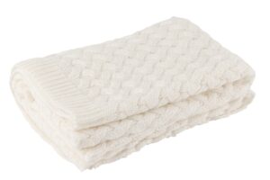 В’язаний плед білий 180×130 см — Plaid Knitted